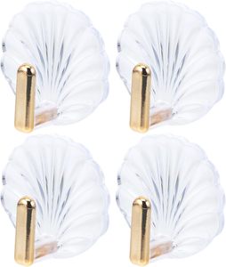 In Stock <b>Plastic</b> Eco-Friendly Multifunction Transparent Shell <b>Hook</b> Door <b>Hooks</b> No Punching for Bathroom Bedroom Wall Hanging - Product Image 4