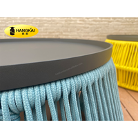 Table basse de jardin en rotin tressé en forme de baril pour l'extérieur
