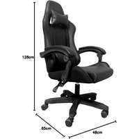Chaise de bureau gaming exécutive inclinable en cuir noir premium, fonctionnelle et confortable pour adultes