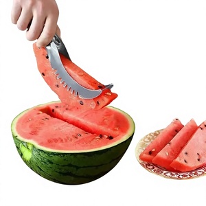 Coupe-pastèque en acier inoxydable, diviseur de fruits avec lame épaissie, outil manuel de pelage et de découpe - Product Image 1