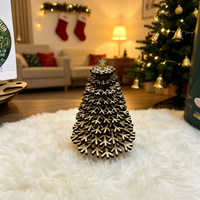 Ensemble de décorations de Noël en bois 3D personnalisées de luxe, kit de construction de modèle d'arbre 3D pour une décoration créative réutilisable