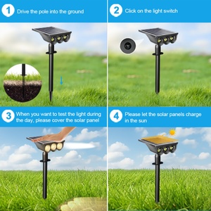 Foco Solar de 1200mAh para Exteriores, Juego de 1/2 Unidades, Luces Solares para Jardín con Estaca para Iluminación de Patio y Jardín - Product Image 5