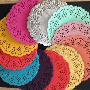 Doily/Doyley Kertas Bulat, Serbet Serbet Kertas Hitam Semua Inci dengan Semua Ukuran