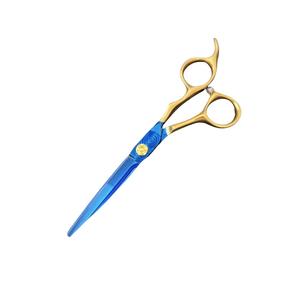 Tijeras de Peluquería Personalizables de 6 Pulgadas, Tijeras de Entresacar con Mango Azul y Dorado para Uso con Mano Derecha - Product Image 5