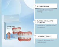 Couvercle de prothèse dentaire en plastique blanchir les facettes dentaires fausses dents supérieures et inférieures ensemble de prothèses dentaires sourire placage prothèses dentaires