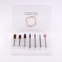 En gros, fraises à ongles de haute qualité, fraises à ongles électriques, fraises personnalisées pour manucure, 3xc Volcano, lot de 7 pièces avec étui, en carbure de tungstène, 5 en 1
