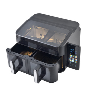 Freidora de Aire Digital Doble de <span class=keywords><strong>9L</strong></span> (4.5L + 4.5L) con Tapa Visible, 2400W de Alta Potencia para Cocinar en Familias Grandes - Venta al por Mayor, Novedad - Product Image 3
