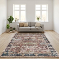 Niedrigfloriger Maschinengefertigter Persischer Waschbarer Teppich Weiche Bodenmatte Akzent-Teppich für Wohnzimmer Großer Teppich