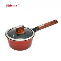 Ensemble de casseroles en aluminium moulé Phisma, 17 pièces, compatible avec les cuisinières à gaz et à induction, comprenant une cocotte, une poêle, une casserole, une casserole à lait avec couvercle