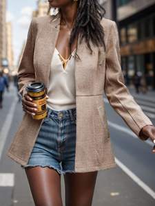 Ventes de liquidation, mode automne-hiver, coupe-vent, coupe ajustée, trench-coat mi-long en laine pour femmes - Product Image 3