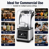 Mixeur Commercial Robuste 2200W Moteur Cuivre 5+ Vitesses Capacité 2.0L Pour Smoothies et Broyage