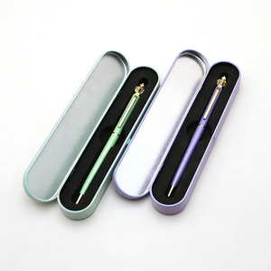 Confezione Personalizzata per Penne a Sfera, <span class=keywords><strong>Astuccio</strong></span> in Latta Verde, Viola, Blu, Oro, Nero, Scatola in Metallo con Coperchio a Scatto per Penne a Sfera, Confezione Regalo - Product Image 4