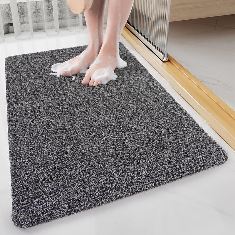 Tapis de douche boucle de soie - Tête de chat gris