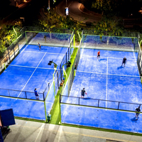 Terrain de padel panoramique professionnel à prix d'usine, équipement complet pour terrain de padel extérieur