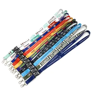 Custom Polyester Lanyards Full Color Printing Neck Straps with Logo Custom Keychain with Card Holders Disney Approval Factory