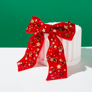 New Star Element Bow Water Diamond <b>Spring</b> <b>Clip</b> Women Girls Personalized Fashion Party Christmas Wedding Daily Fabric Hairpins - Product Image 4