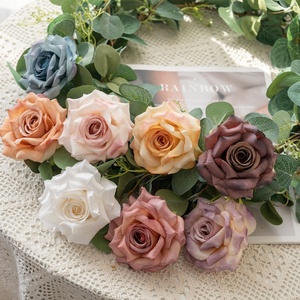 Wholesale INS Style Artificial Peach <b>Branch</b> <b>Light</b> Dream Rose Flower Head Green Plant Flower Craft for Graduation - Product Image 1