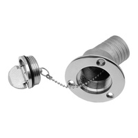 Winibo Nuevo Tapón de Llenado de Combustible para Barco, de Repuesto, sin Llave, con Tornillos, Acero Inoxidable Plateado Pulido Espejo, Cuello Angulado