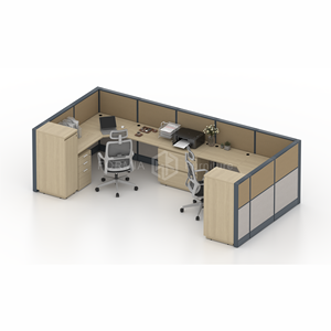 Muebles de Oficina Modernos, Cubículo para Centro de Llamadas, Estación de Trabajo, Mesa de Oficina con Separador, Escritorio para Computadora, Estación de Trabajo Modular para 2 Personas - Product Image 1