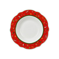 Nouveau Service de Table en Porcelaine Tendre « Santa's Delight » Style Vintage 20 Pièces, Assiettes au Design Vague pour Maison, Fêtes, Mariages et Restaurants