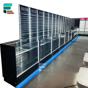 Custom Display Showcase Shop Glass Display Shelves Cigarette Stand Led Retail Display Tobacco