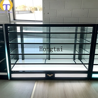 Comptoir de présentation en verre pour magasin de tabac moderne avec éclairage LED RGB, cadre en aluminium, robuste et durable, vitrine de vente au détail