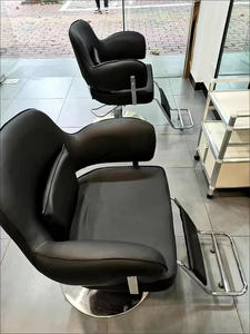 Chaise de barbier moderne en cuir synthétique portable pour salon de coiffure et barbier avec fonction de levage réglable et de coiffage - Product Image 6