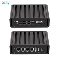 Intel N100 4 Port LAN 2.5G Ethernet Nic RS485 RS232 Mini PC Server Appliance X86 Tanpa Kipas Firewall Router Industri