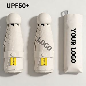 Parapluie pliant de poche mini UPF50+ avec protection UV, personnalisable avec logo, vente en gros usine, idéal comme cadeau d'affaires promotionnel - Product Image 1