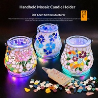 DIY Glas-Mosaik Hängender Kerzenhalter Set Eltern-Kind Lernspielzeug Ab 14 Jahren Kristall-Beleuchtend
