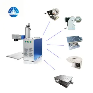 Desktop Cheap 30W Fiber Laser Marking Machine For Metal Jewelry Printing Rotation can be added