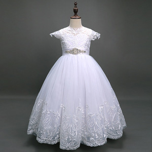 Vestidos de noche de graduación para adolescentes para niñas, vestido de fiesta Formal de dama de honor de encaje blanco para niñas, vestido de fiesta de boda de cumpleaños para niños - Product Image 6