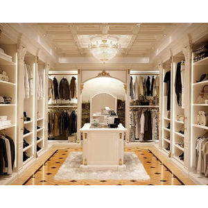 ตู้เสื้อผ้าแบบวอล์กอินทันสมัยเฟอร์นิเจอร์ห้องนอนแบบกำหนดเองหรูหราไม้สีขาวเดินในตู้เสื้อผ้าดีไซน์พร้อมอุปกรณ์เสริมสำหรับเสื้อผ้า - Product Image 1