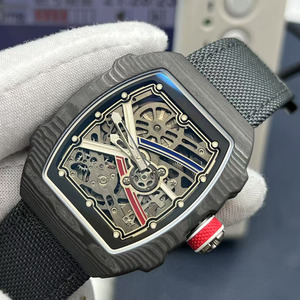 Montre-bracelet de créateur avec logo personnalisé en fibre de carbone design chronographe multifonction boîtier étanche lumineux - Product Image 2