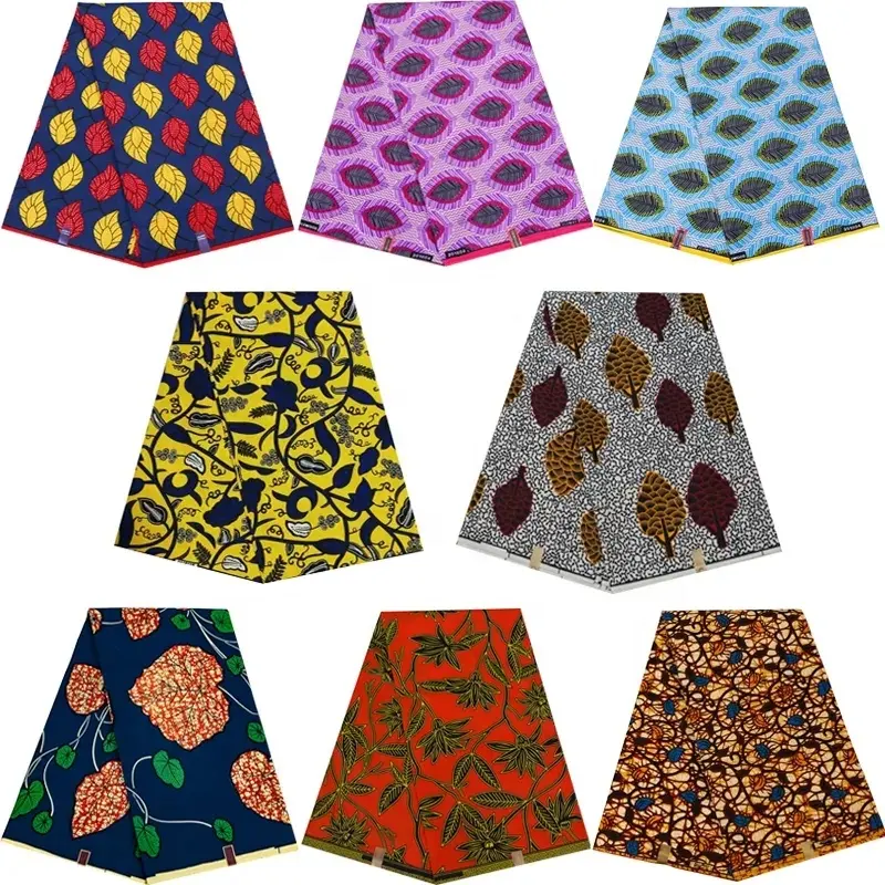 100% Polyester tissu de cire de haute qualité cire africaine impression double face BATIK tissu couture 6 mètres bloc pour robe