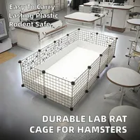 Cage pour rats de laboratoire en plastique durable, cage d'élevage interactive pour rongeurs, style classique et simple, sûre pour les hamsters, boîte pour animaux de compagnie avec bouton-pression