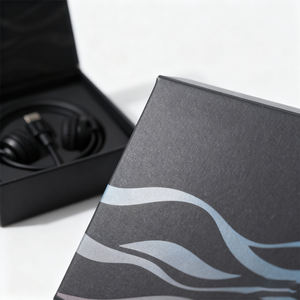 Boîte magnétique de luxe personnalisée, emballage rigide en papier pour écouteurs, stockage haut de gamme, présentoir de vente au détail, impression personnalisée, vente en gros, marque - Product Image 3