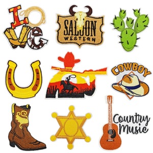 Cowboy Boots Cowgirl Heat Press Embroidery Custom Guangdong China Trucker Hat Patches Iron On Bulk Western Patches For Caps - Product Image 1