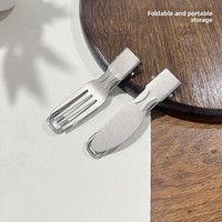 Ensemble de couverts pliables en titane pur avec cuillère, fourchette et baguettes pour le camping en plein air, les pique-niques et l'usage domestique