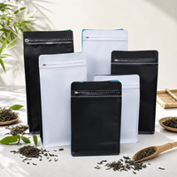 Voedselveilige platte bodem pouch met ritssluiting, vochtbestendig, voor koffie, thee, noten, gedroogd fruit en snacks.