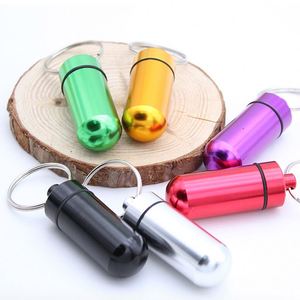 กล่องใส่ยากันน้ำแบบพกพาพวงกุญแจขนาดเล็กทำจากสแตนเลสสตีลอลูมิเนียมโลหะ - Product Image 2