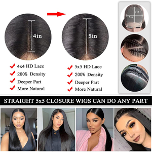 AngelBella, venta al por mayor, peluca de pelo brasileño sin cola de 200% densidad, <span class=keywords><strong>Jerry</strong></span> Curly HD 4x4, pelo Remy virgen largo, Color Natural transparente - Product Image 4