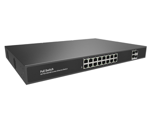 Công tắc <span class=keywords><strong>PoE</strong></span> Ethernet nhanh 16 cổng hiệu suất cao với đường lên kết hợp Gigabit kép - Product Image 3