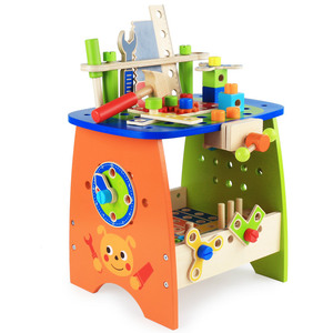Nouvelle boîte à <span class=keywords><strong>outils</strong></span> en bois semblant jouer ensemble éducatif Montessori jouets écrou démontage vis assemblage Simulation réparation charpentier outil - Product Image 1