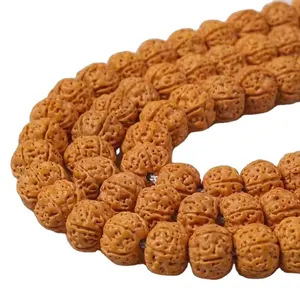 Wholesale natural color Rudraksha mala 108 pieces string for prayer necklaces bracelets making