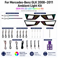 Kit d'éclairage ambiant pour voiture Xenplus 12V pour Mercedes-Benz GLK X204 2008-2011, style cube, 22 lumières, ensemble de décoration intérieure arc-en-ciel