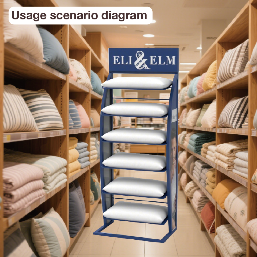Customized Metal Pillow Display Stand for Supermarket Shelves for Storefront Presentation — view 6