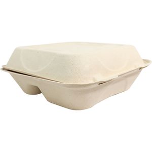 Sinh thái thân thiện Bộ đồ ăn phân hủy sinh học mía bã mía bao bì hộp thực phẩm dùng một lần 6 ngăn bã mía khay - Product Image 5