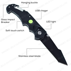 Le plus récent <span class=keywords><strong>6</strong></span> en 1 couteau tactique survie chasse poche extérieur pliant <span class=keywords><strong>EDC</strong></span> Multitool USB Charge lampe de poche LED brise-vitre - Product Image 4