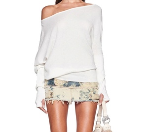 T-shirt ample et décontracté pour femme, fin, uni, sans bretelles, avec plis décoratifs, polyvalent, style streetwear - Product Image 2